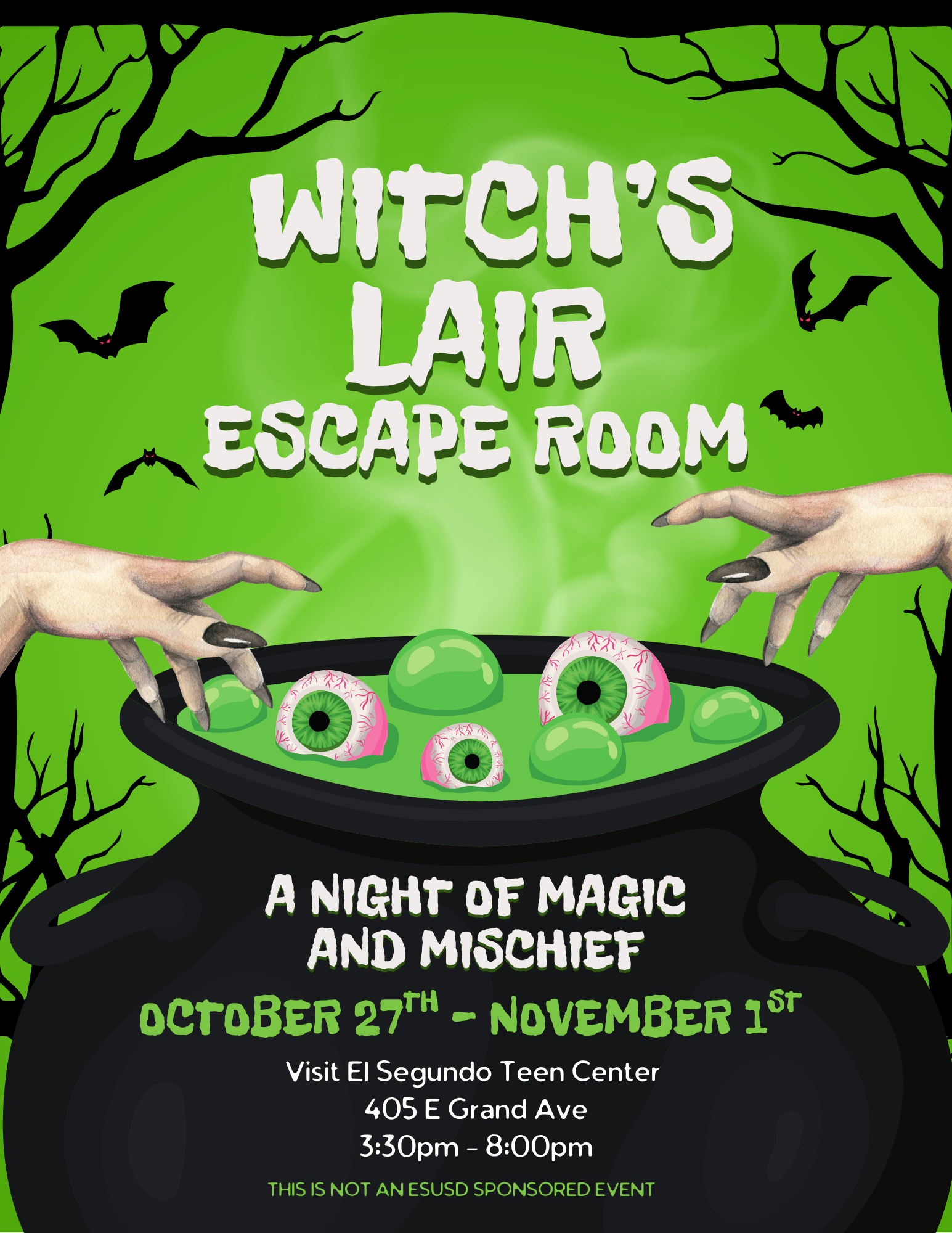 Teen Center Escape Room Witch’s Lair